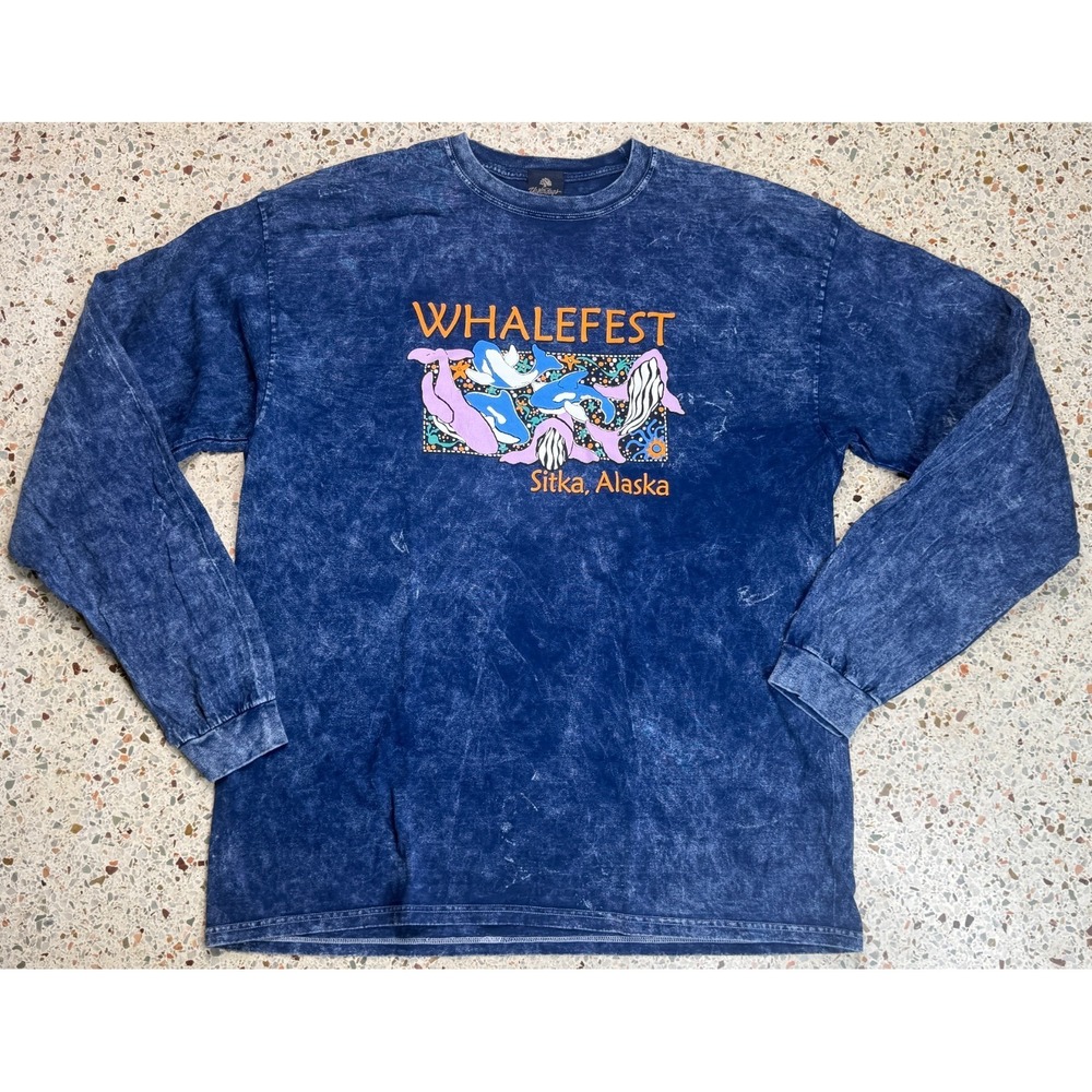 Yesterdays Vtg Whalefest Sitka Alaska Long‎ Sleeve T-Shirt Size XL